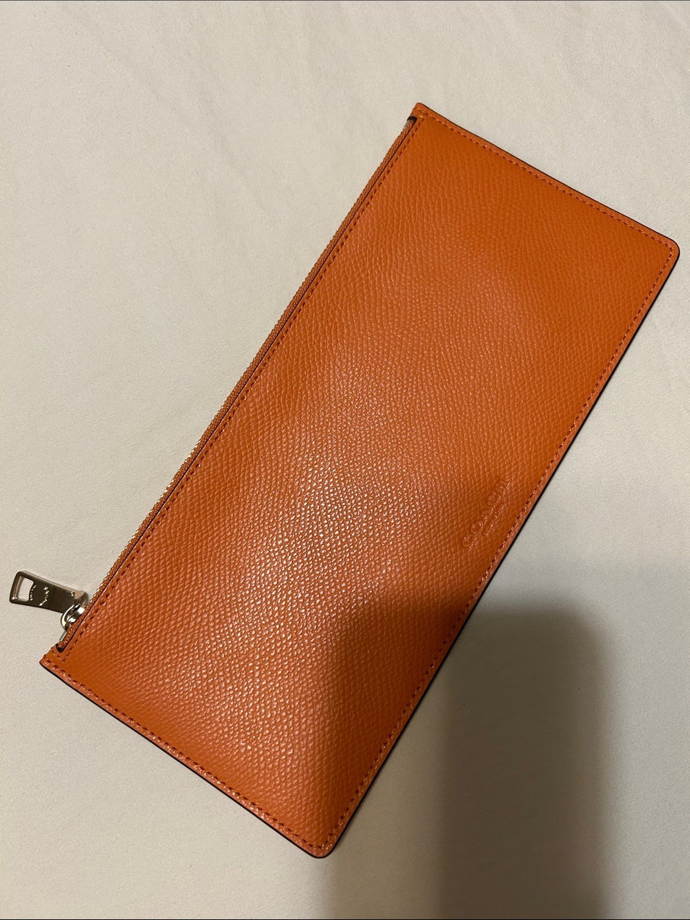 Coach Orange Leather Zip Wallet